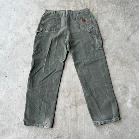 Vintage Y2K Carhartt green double knee work wear carpenter pants - Picture 5 of 8